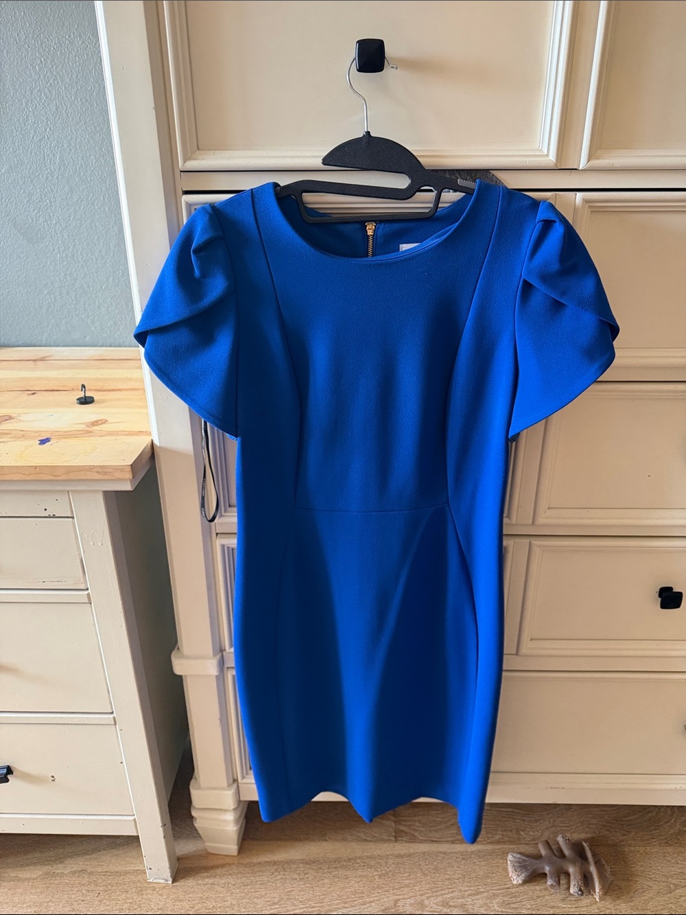 Calvin Klein Cobalt Blue Short Sleeve Sheath Dress